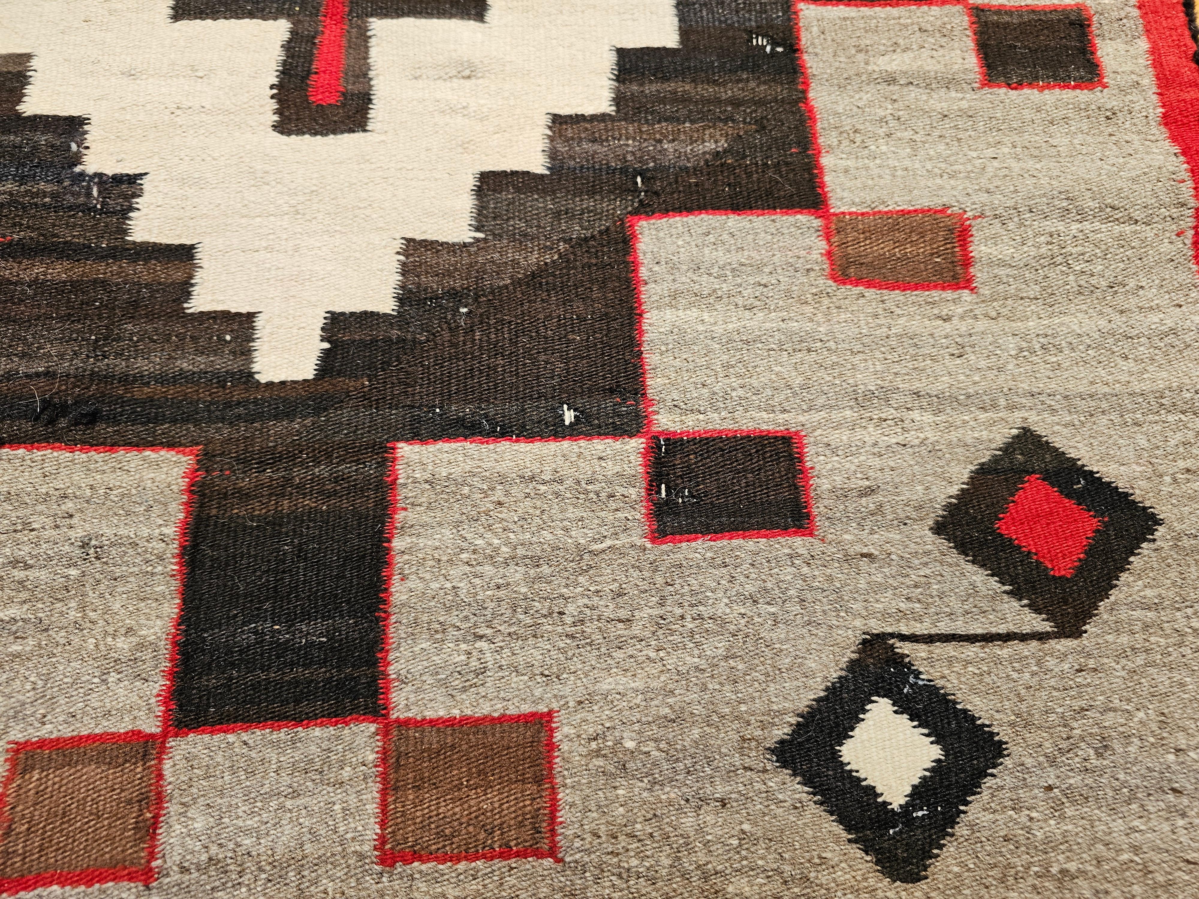 Wool Vintage Native American Navajo Area Rug For Sale