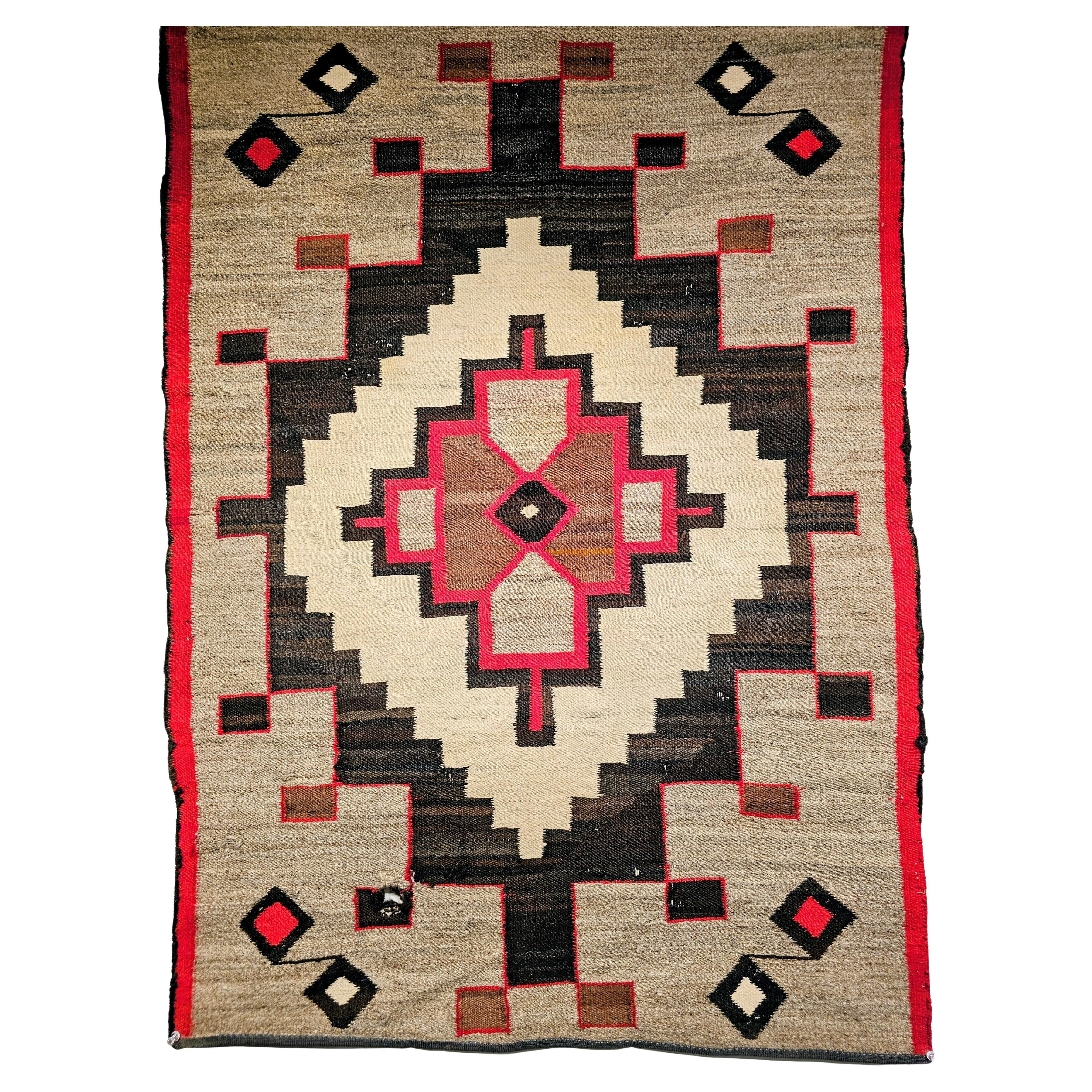 Vintage Native American Navajo Area Rug For Sale
