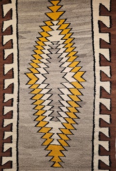 Vintage Navajo Rug, Eye Dazzler Pattern, Handwoven Wool, 1900s