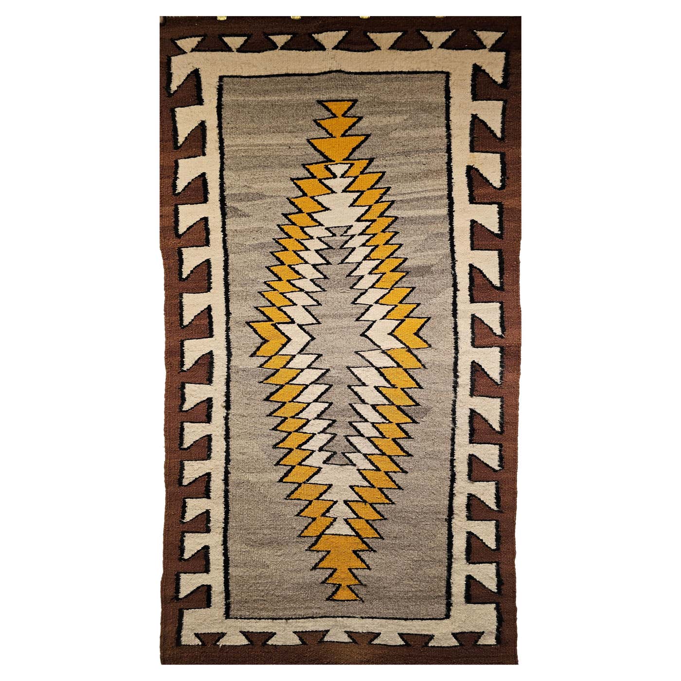 Vintage Native American Navajo Area Rug in a Striking Elongated ...