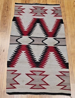 Vintage Native American Navajo Rug, Handwoven Wool, Eye Dazzler Pattern