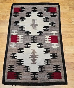 Mid-20th Century Hand Woven Native American Navajo Area Rug