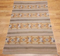 Vintage Native American Navajo Chinle Area Rug in Gold, Yellow, Ivory, Gray