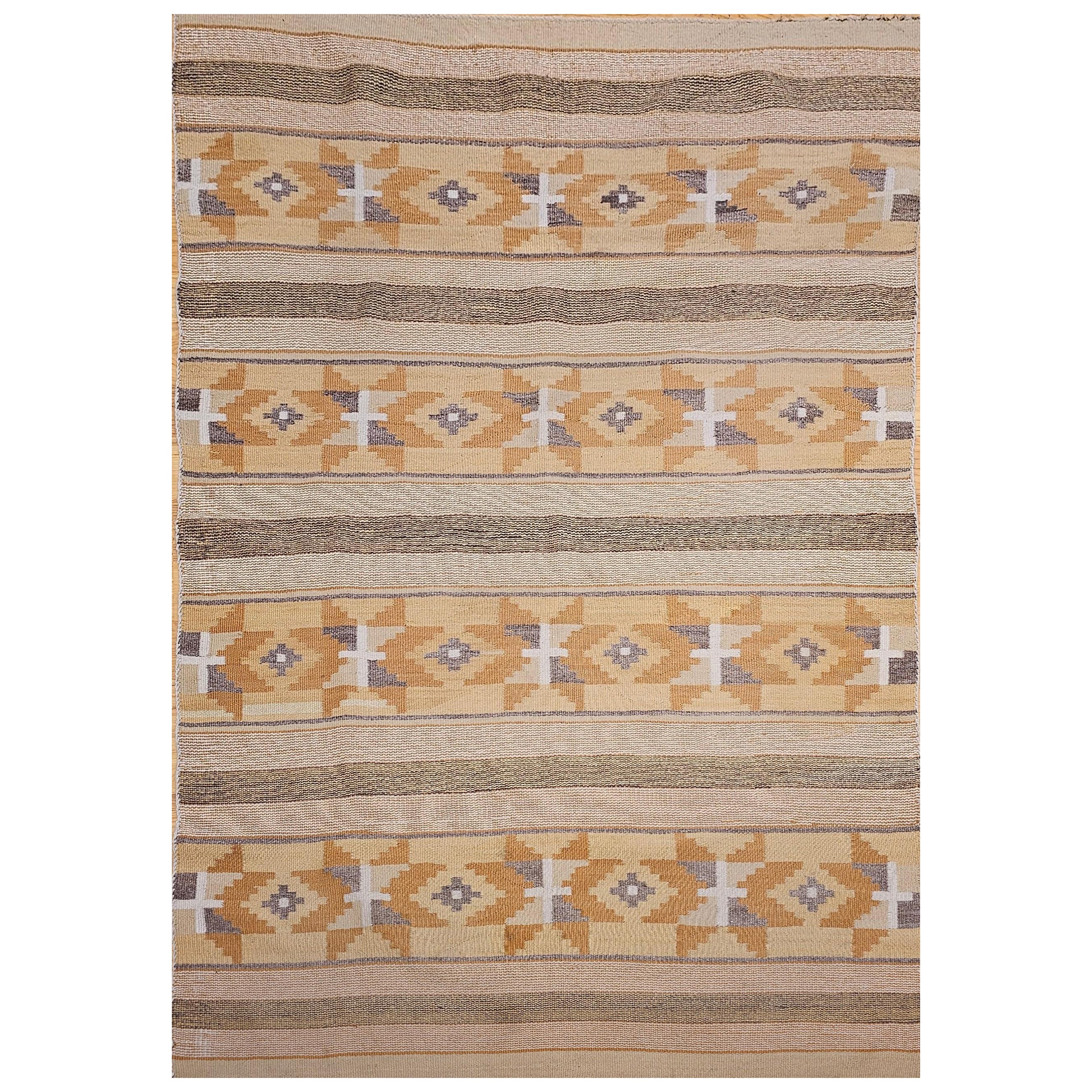 Tappeto vintage dei Navajo di Chinle, tessuto a mano in lana, con motivo a strisce alternate