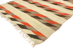 Vintage Native American Navajo Kilim Rug with Two Grey Hills Style