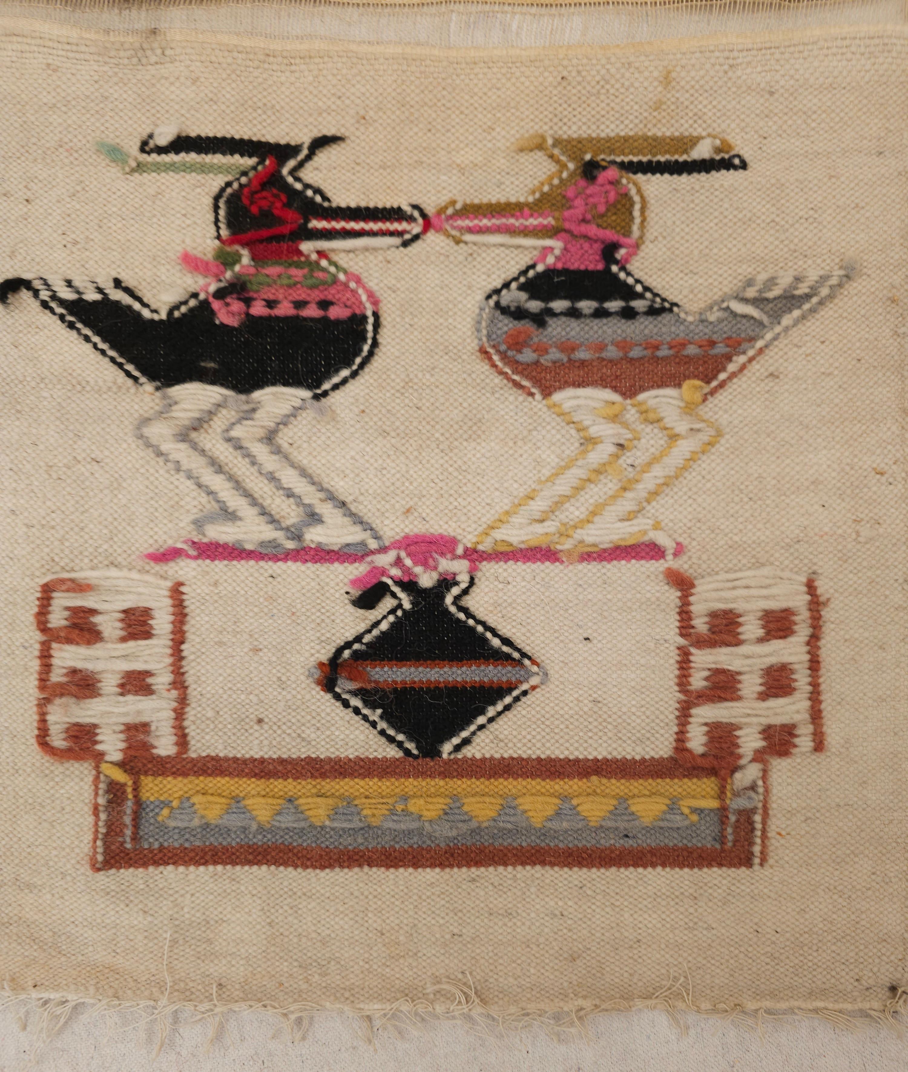 Amerikanischer Navajo-Wandteppich im Vintage-Stil mit mythischen Vögeln-Design, Vintage im Angebot 1