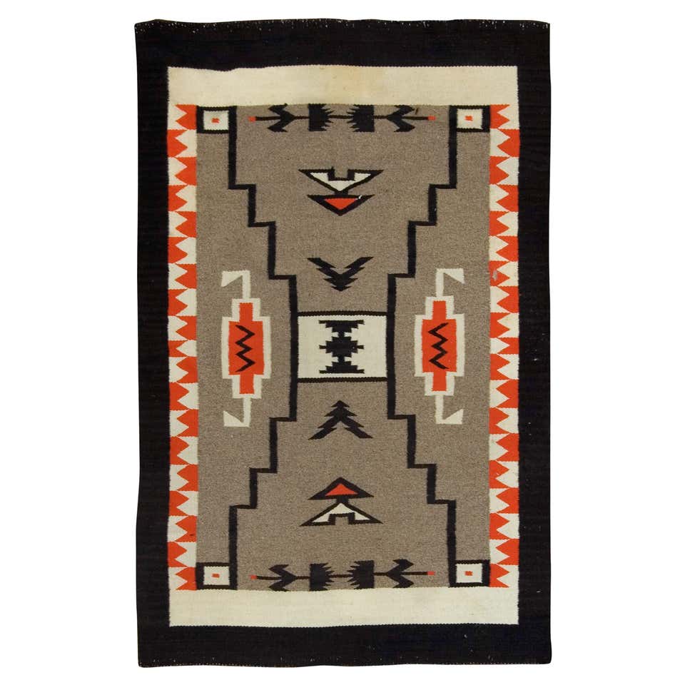 Vintage Native American Navajo Rug in a Geometric Pattern in Earth Tone ...