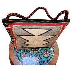 Vintage Navajo Rug Bag, Wool & Cotton, Diamond Pattern