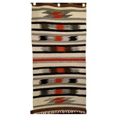 Vintage Native American Navajo Rug with A Banded Pattern in Southwestern Colors