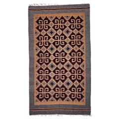 Vintage Native American Navajo Rug, Handwoven Wool, Allover Geometric Pattern