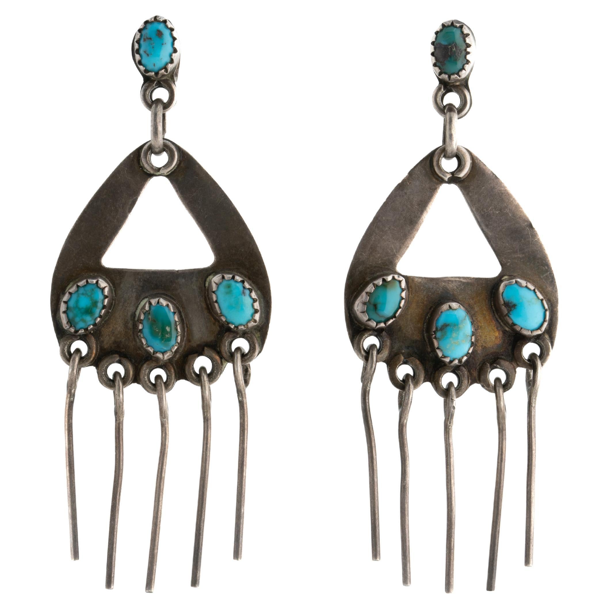 Vintage mul stone chandelier earrings