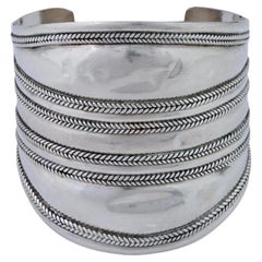 Vintage Native American Navajo Silver Cuff Bracelet