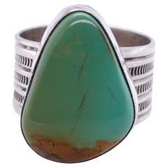 Vintage Native American Navajo Sterling B.B. Blue Green Brown Turquoise Ring