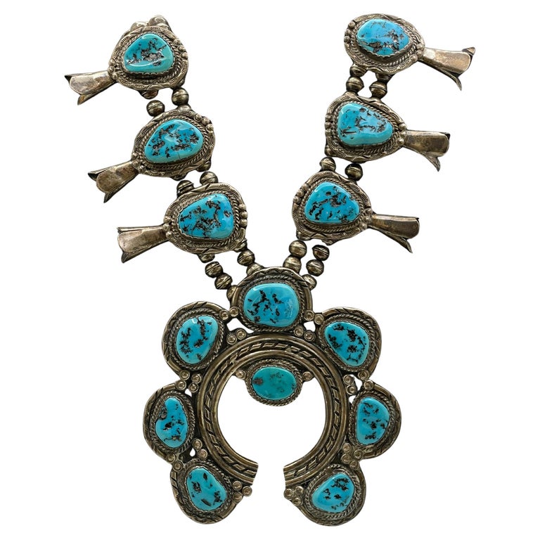 Vintage Native American Navajo Sterling Silver Horseshoe Squash 