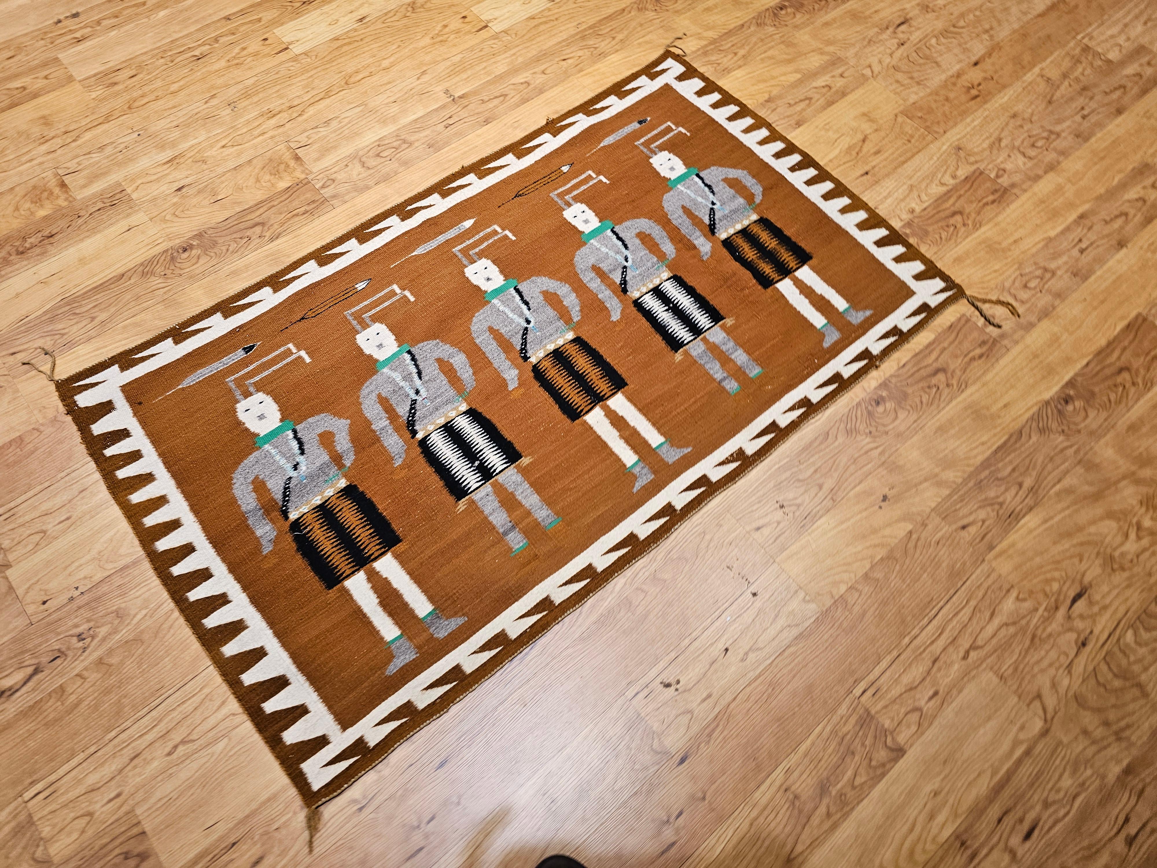 Vintage Native American Navajo Yei Pictorial Rug For Sale 4