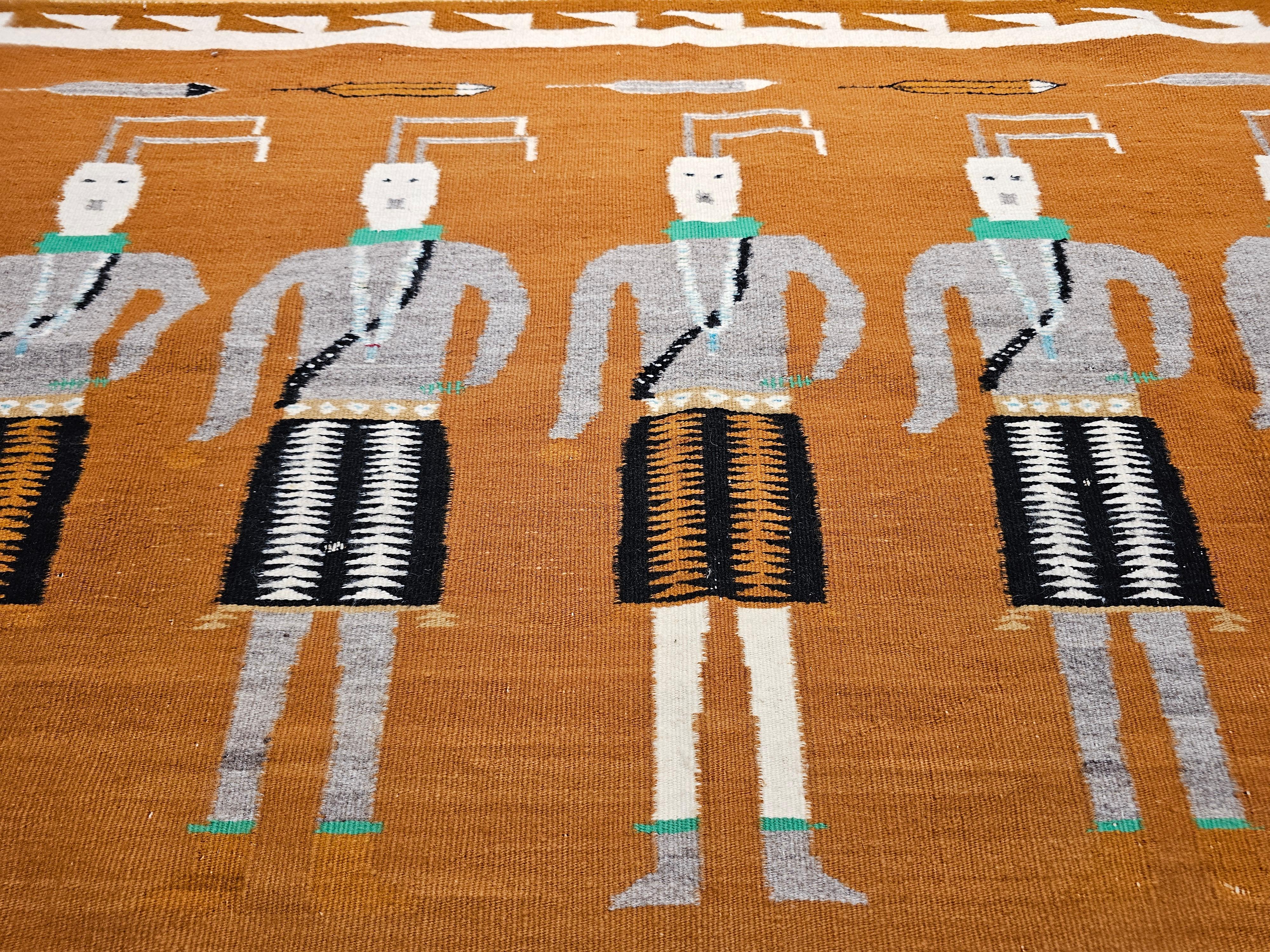 Vintage Native American Navajo Yei Pictorial Rug For Sale 1