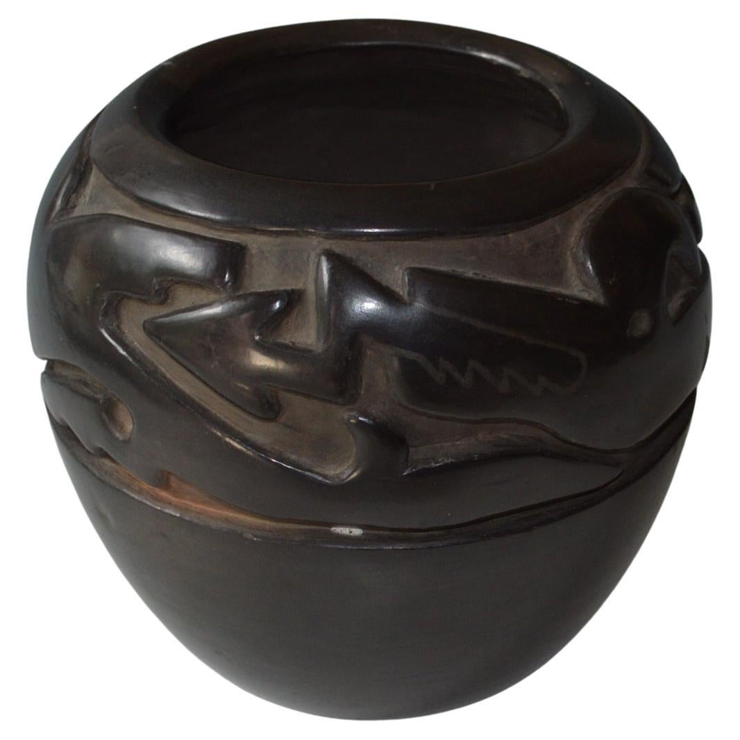Vintage Native American Santa Clara Blackware Pottery Legoria Tafoya (1911-1984)