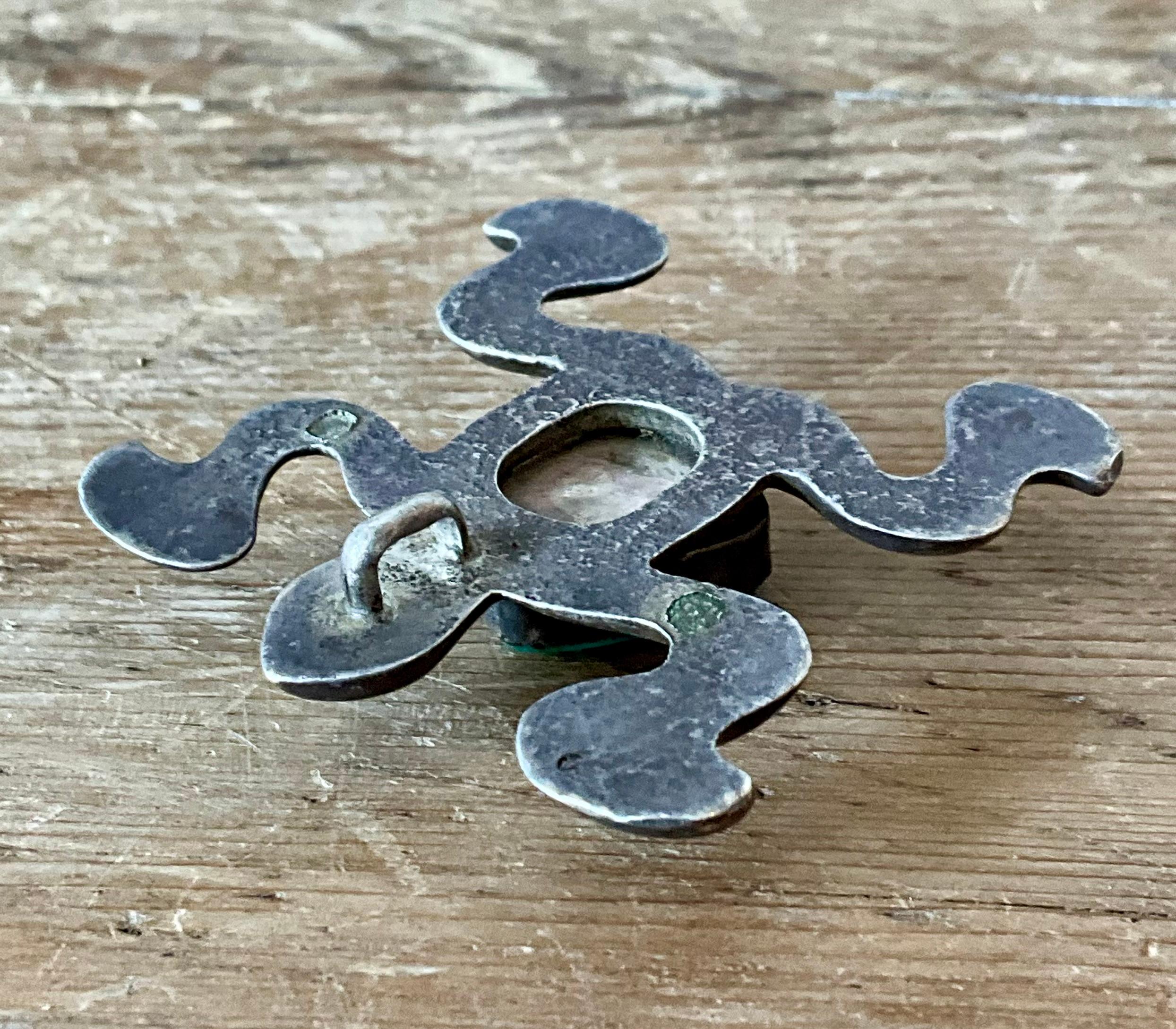 Ciondolo d'argento intarsiato di turchese d'epoca dei nativi americani in vendita 4