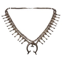 Collier Naja squash Blossom vintage amérindien en argent coulé 20841