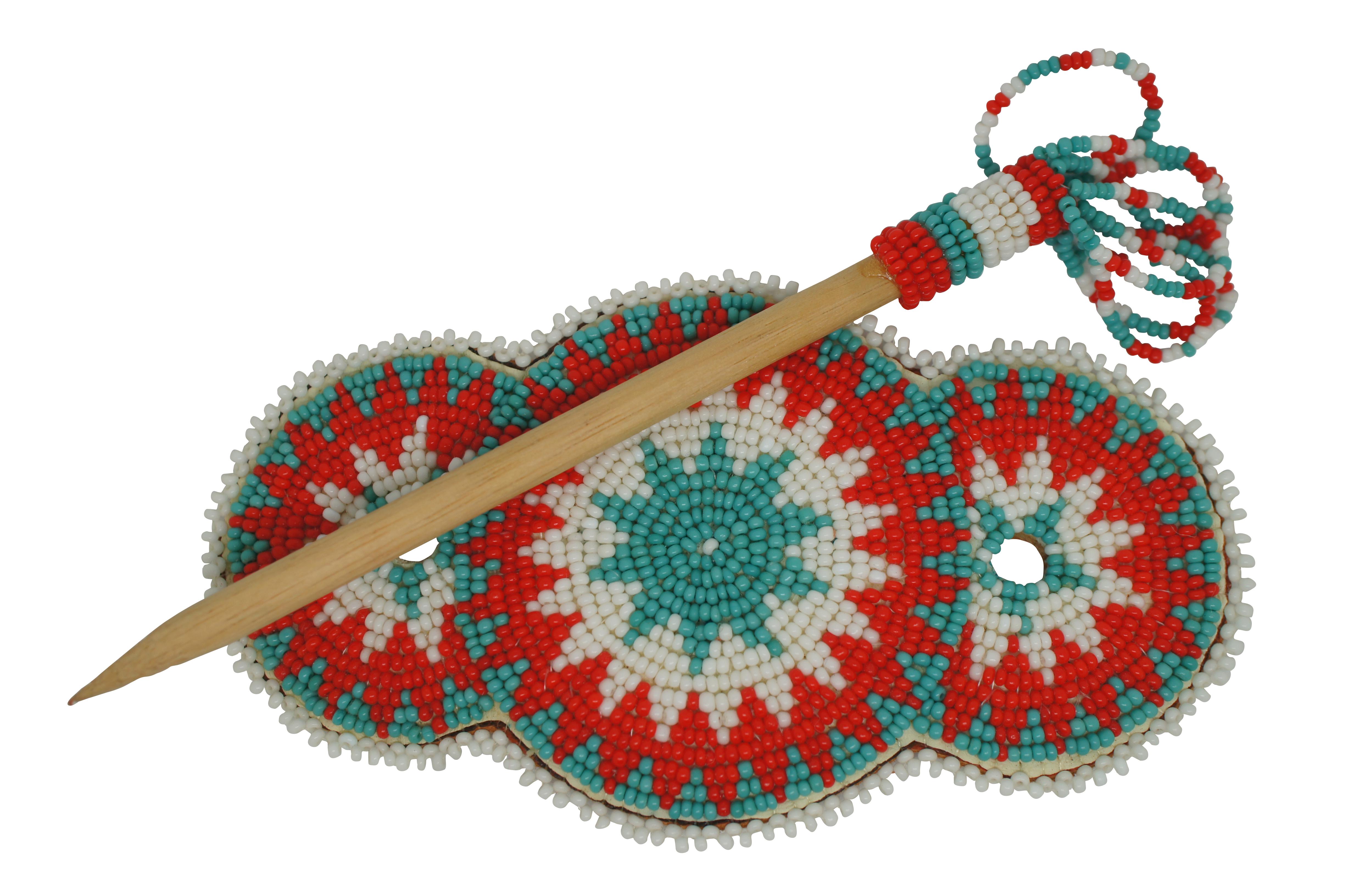 Vintage Native American Southwestern Navajo Beaded Hair Stick Barrette ...