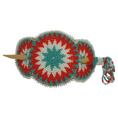 Vintage Native American Southwestern Navajo Beaded Hair Stick Barrette 5" (barrette pour cheveux en perles)