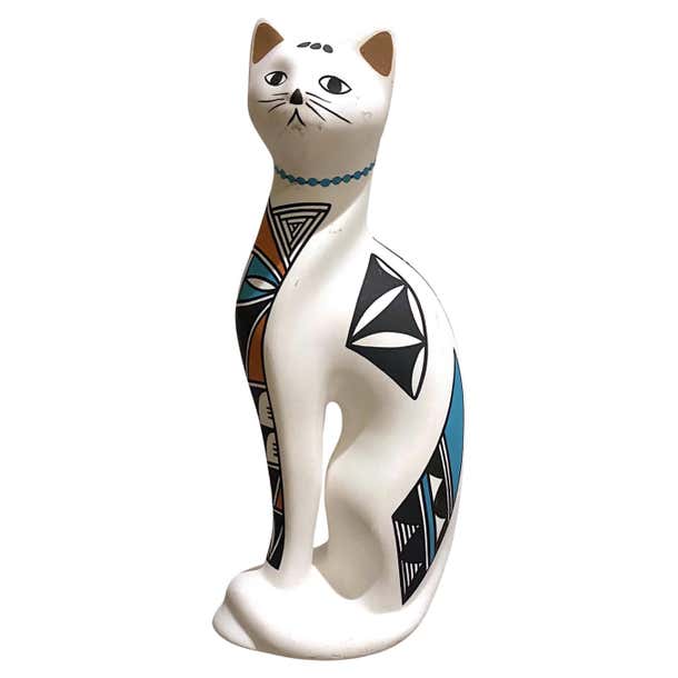 Vintage Native American Style Pottery Cat For Sale at 1stDibs | gatto ...