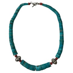 Vintage Native American Style Turquoise Heisi  Necklace