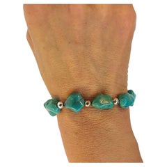 Vintage Native American Turquoise & Sterling Silver Bracelet by Shube’s Mfg. Inc