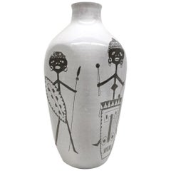 Vintage Native Ethnic African Earthenware Vase Vintage, German, 1950s