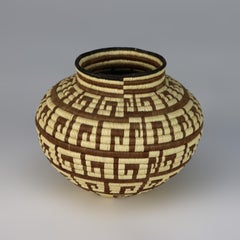 Vintage Native South American Wounaan and Embera Woven Reed Basket 20thC