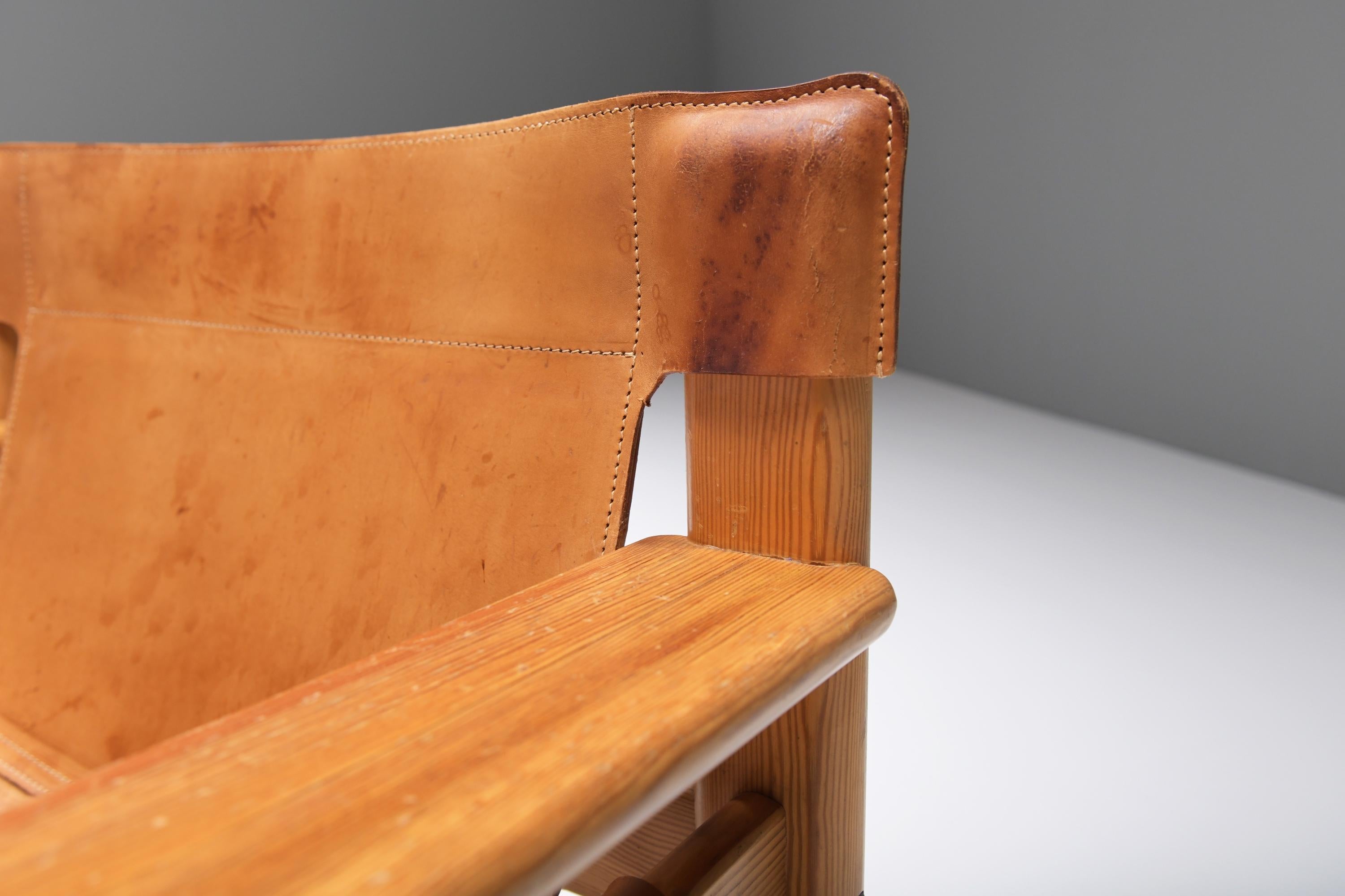Vintage Natura chairs in patinated cognac leather by Karin Mobring for IKEA 7