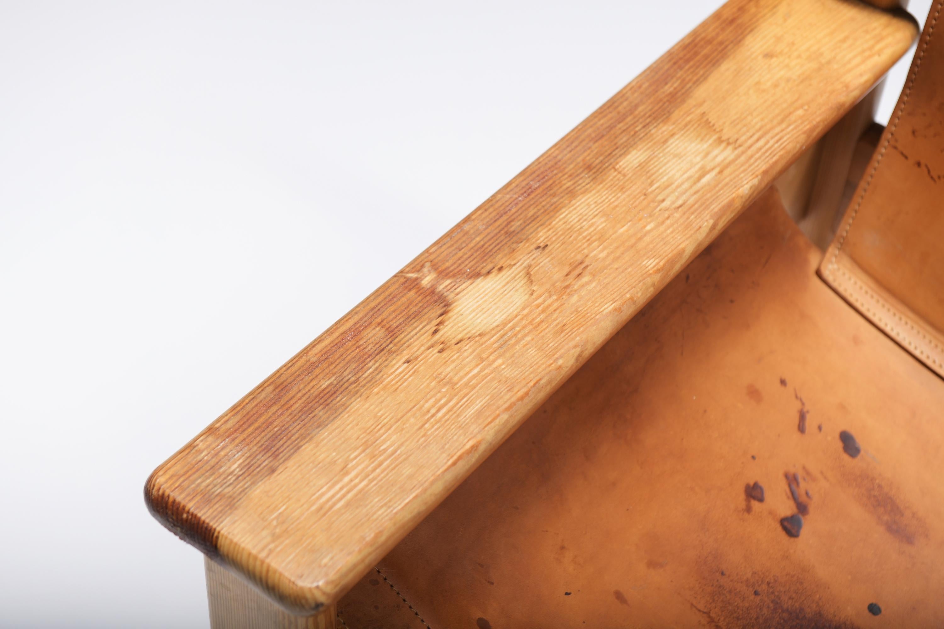 Leather Vintage Natura chairs in patinated cognac leather by Karin Mobring for IKEA