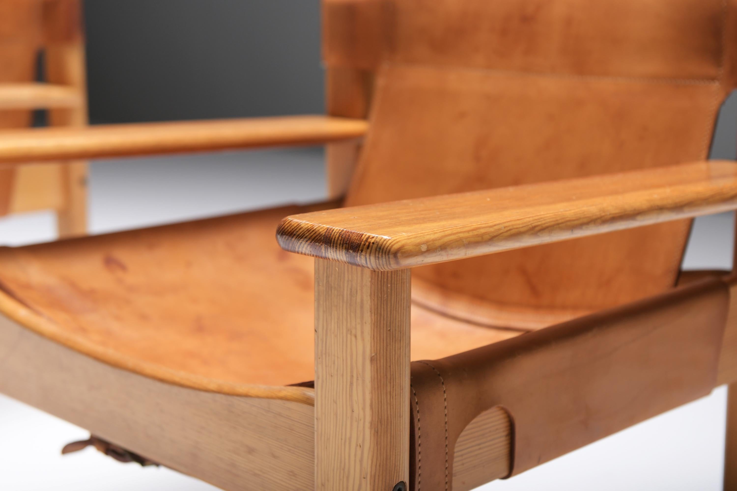 Mid-Century Modern Vintage Natura chairs in patinated cognac leather by Karin Mobring for IKEA