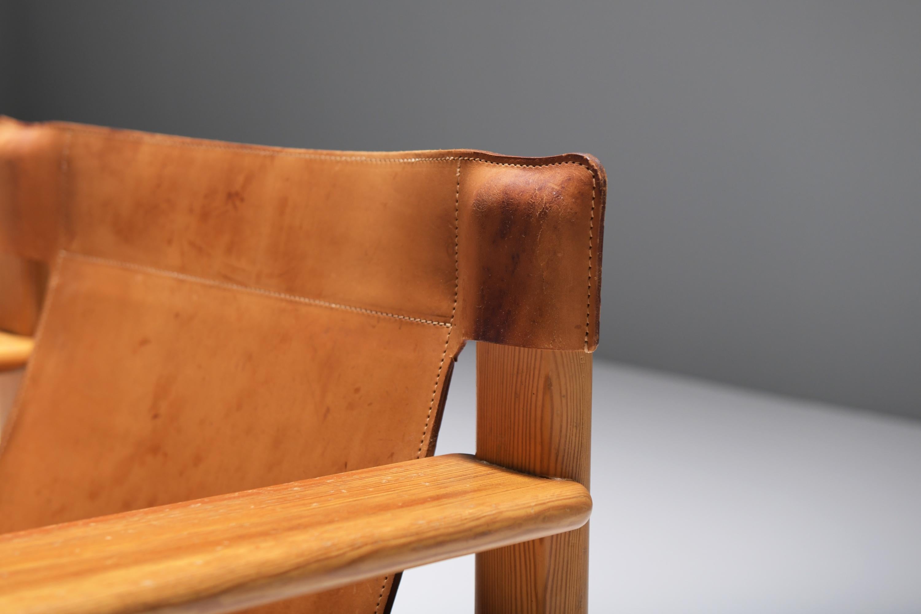 Swedish Vintage Natura chairs in patinated cognac leather by Karin Mobring for IKEA