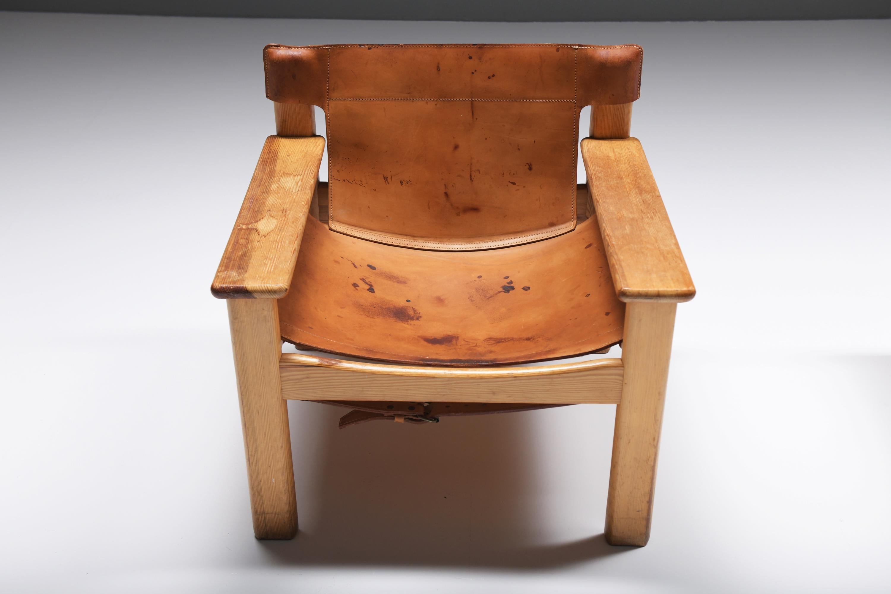 Vintage Natura chairs in patinated cognac leather by Karin Mobring for IKEA In Fair Condition In Buggenhout, Oost-Vlaanderen