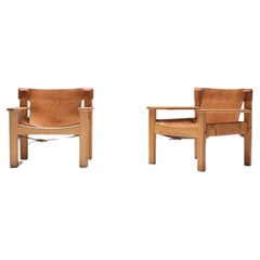 Used Natura chairs in patinated cognac leather by Karin Mobring for IKEA