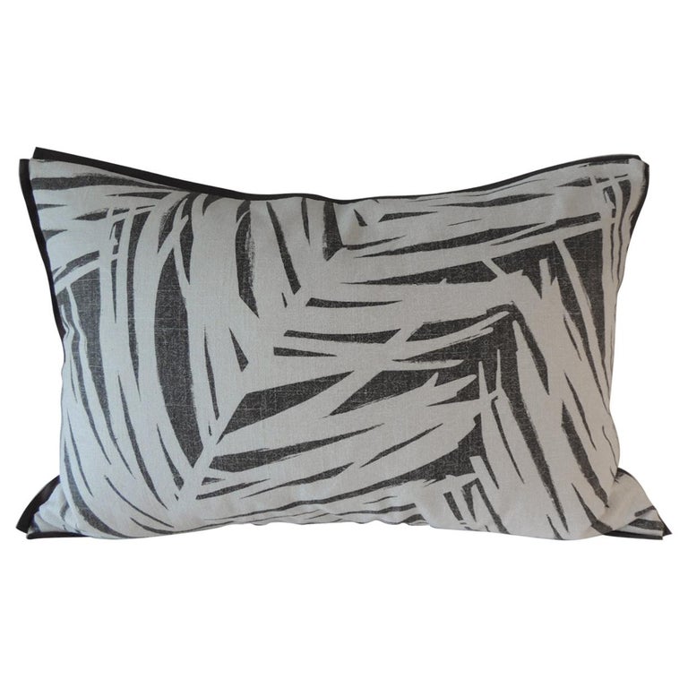 Vintage Natural And Brown Palm Fronds Decorative Bolster Pillow For Sale At 1stdibs