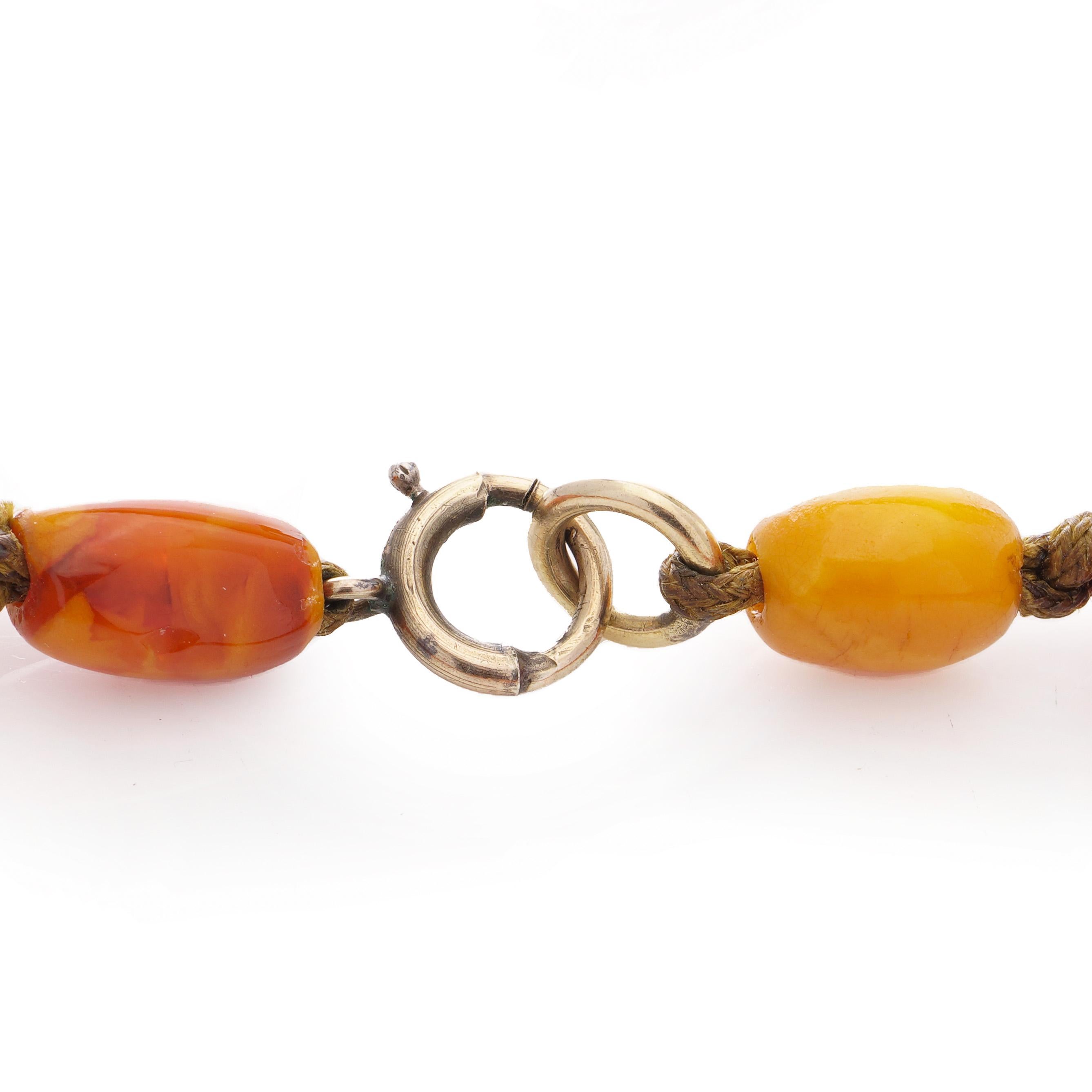 Bead Vintage Natural Baltic Amber bead necklace For Sale