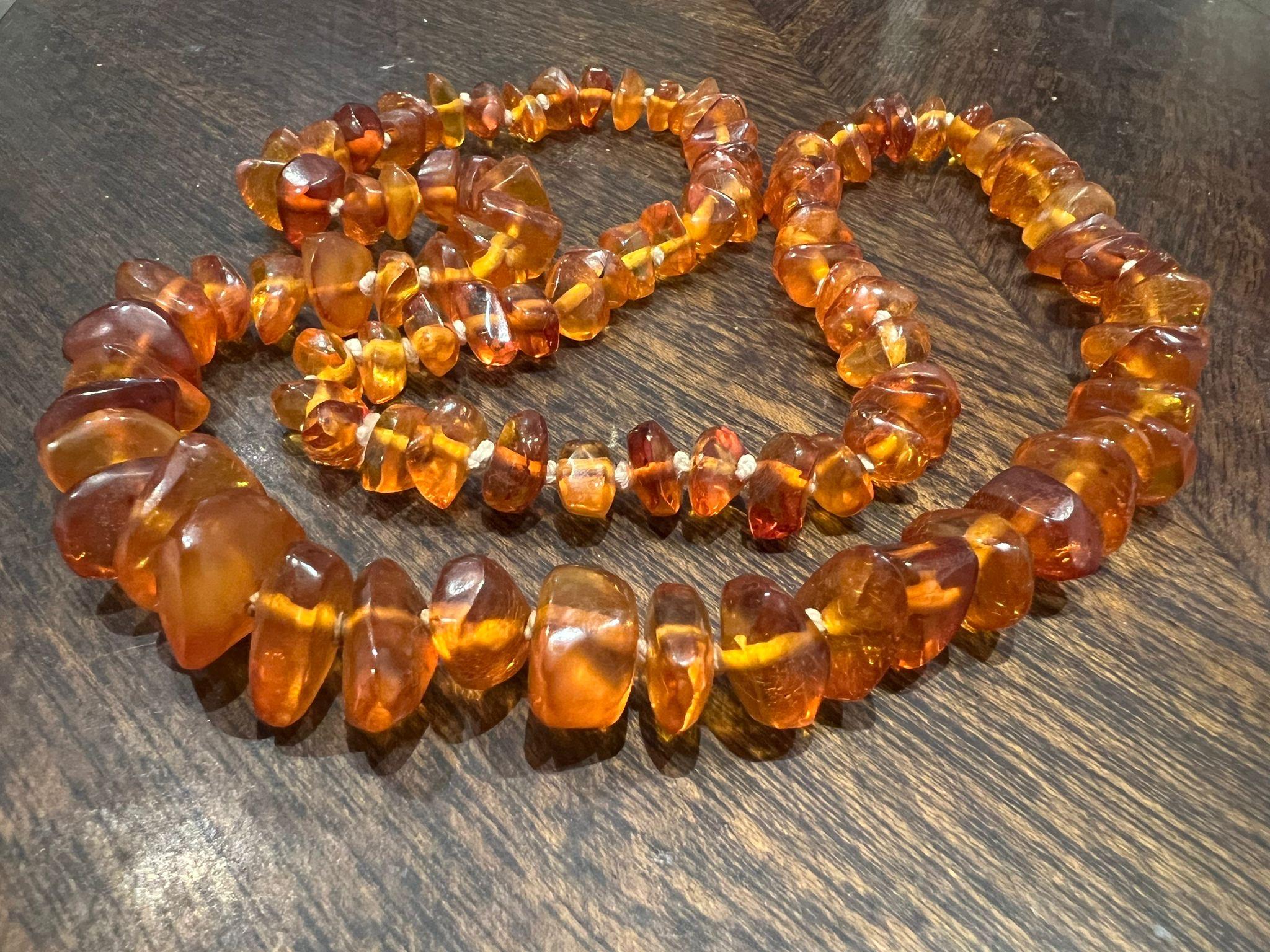 Rough Cut Vintage Natural Baltic Amber Necklace, 72cm (28
