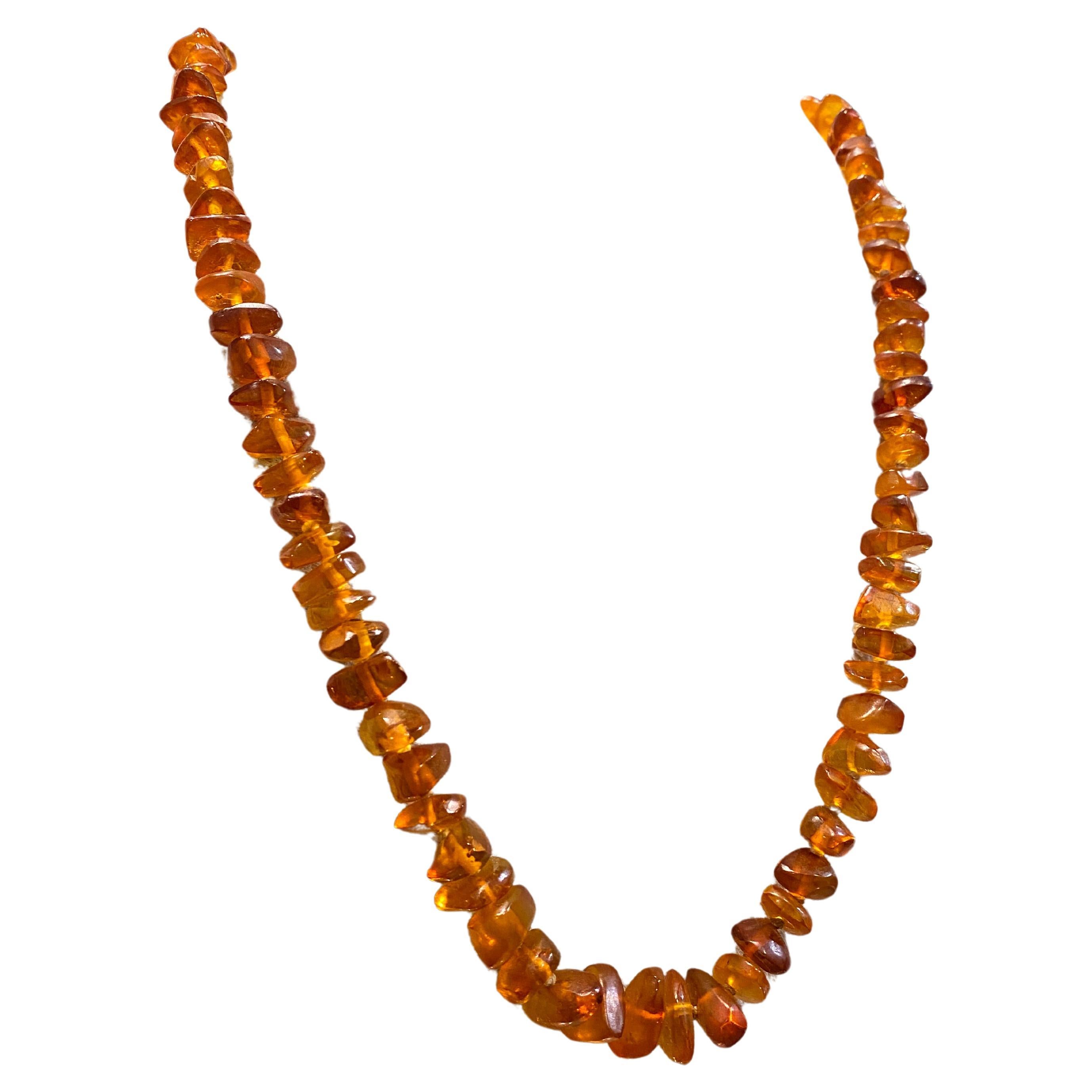 Natural Baltic Amber Necklace – Honey Color, 20 Inch (Lithuanian Origin)
