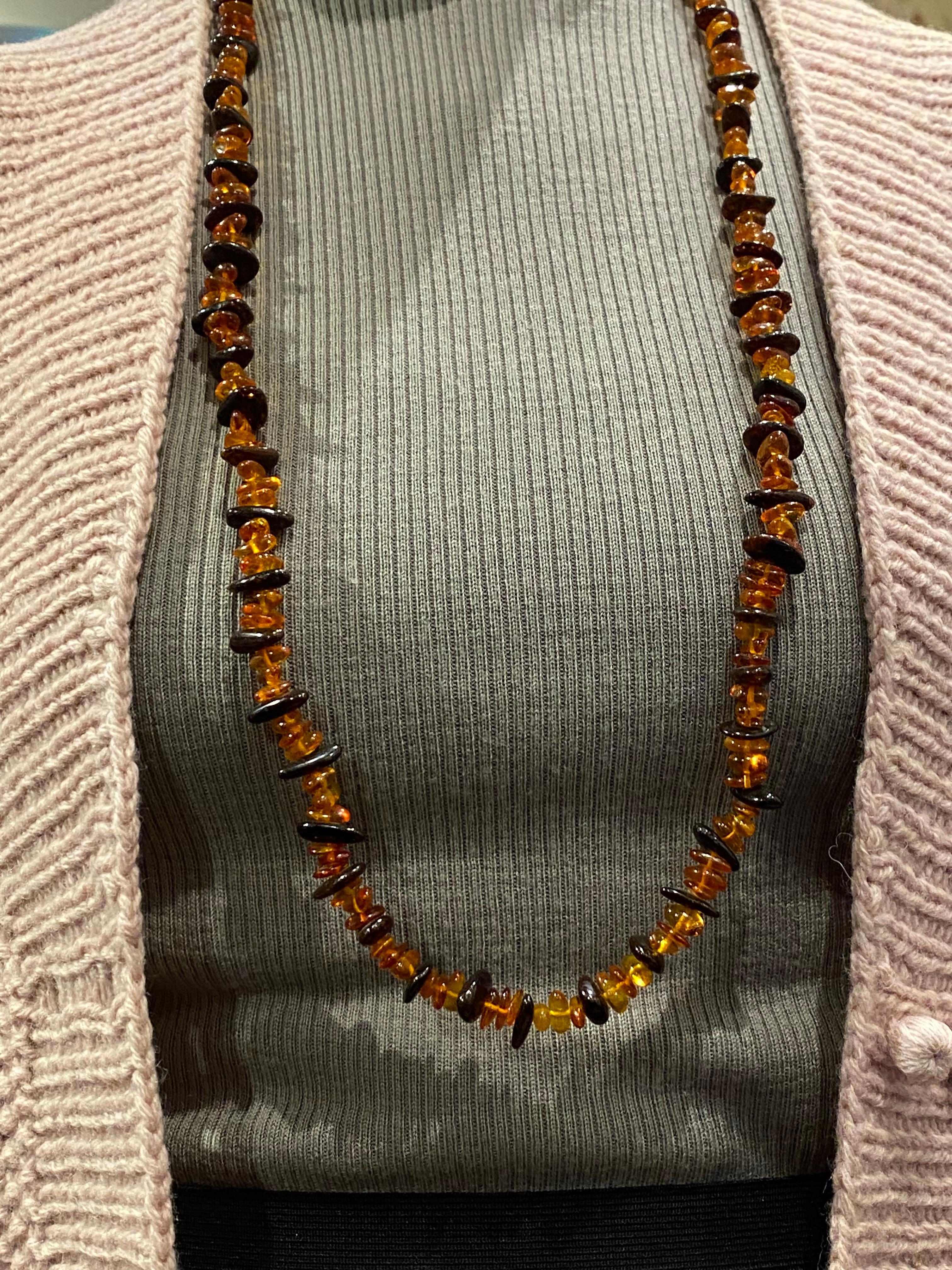 Vintage Natural Baltic Amber Necklace, 95cm (37