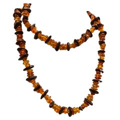 Vintage Natural Baltic Amber Necklace, 95cm (37") long.