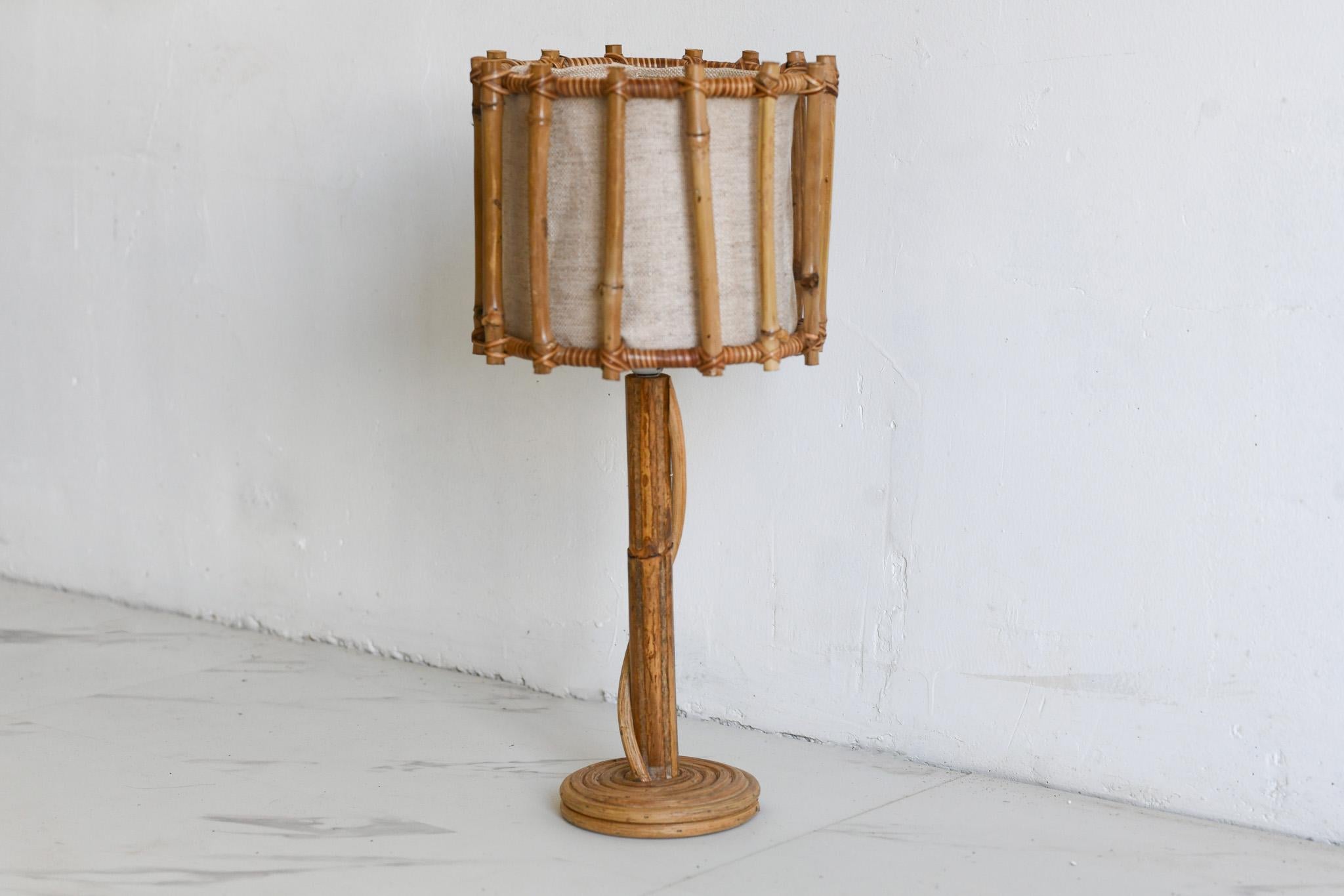 French Provincial Vintage Natural Bamboo Shade For Sale