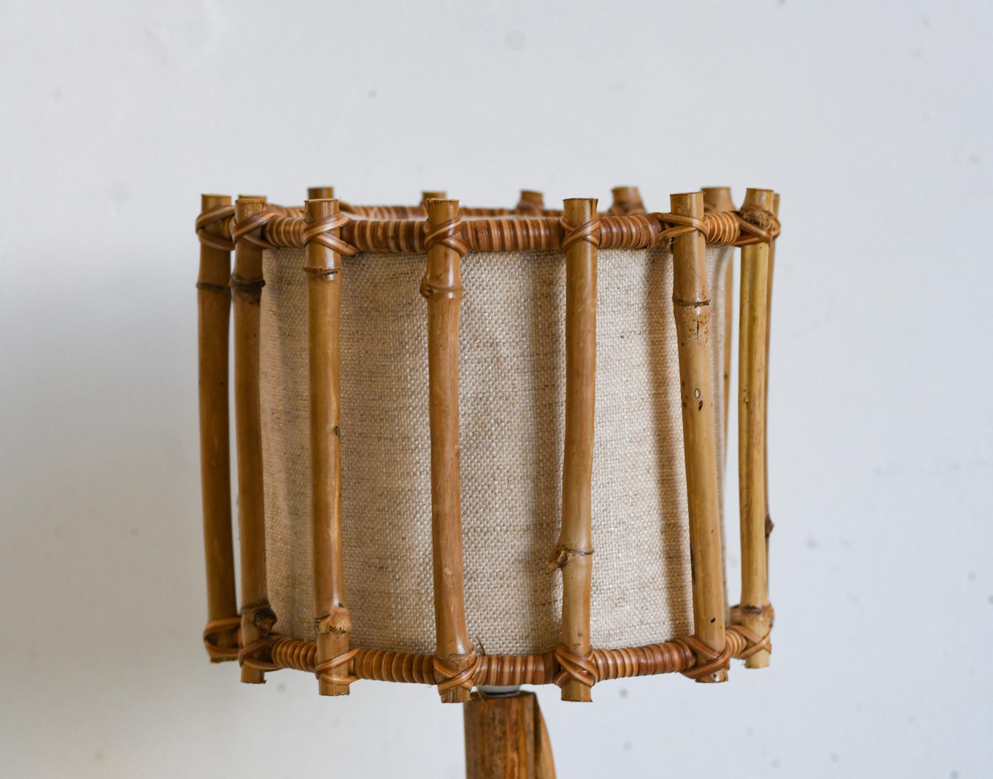 French Vintage Natural Bamboo Shade For Sale