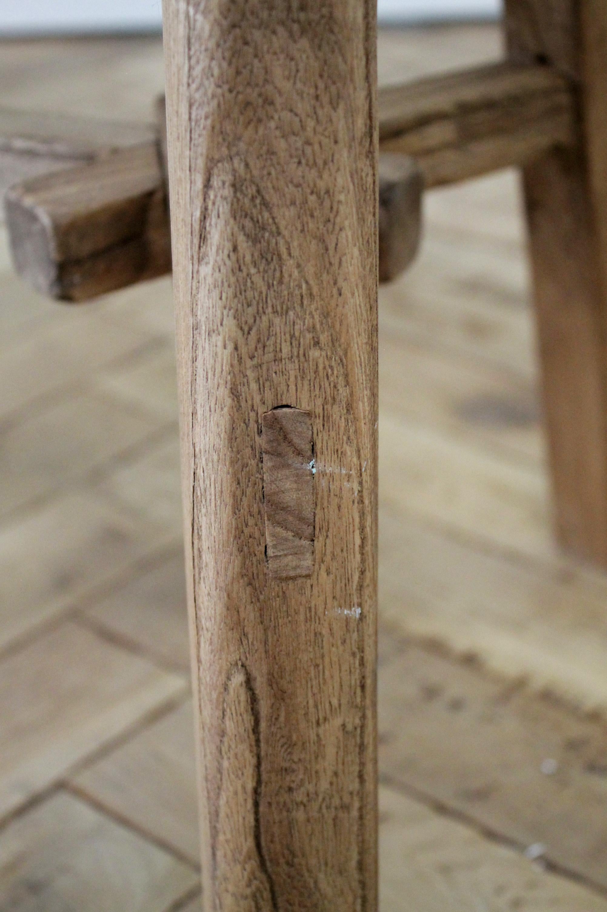 Vintage Natural Chinese Elm Wood Stool 1