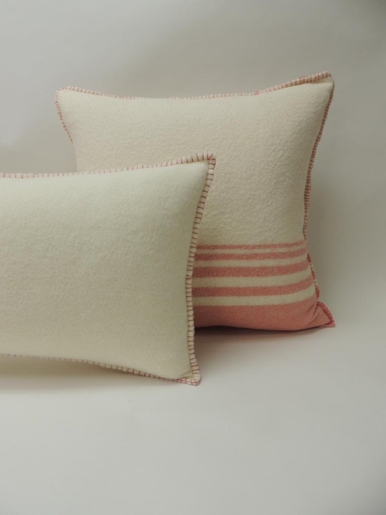 Vintage Natural Color English Wool Decorative Bolster Pillow With