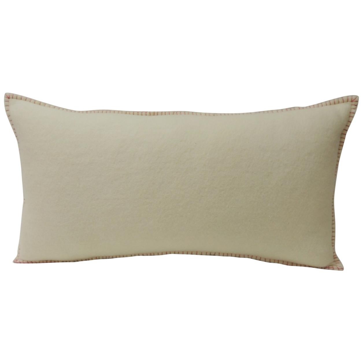 English Wool Decorative Bolster Pillow Beige Bolster Pillow Alphabet bolster