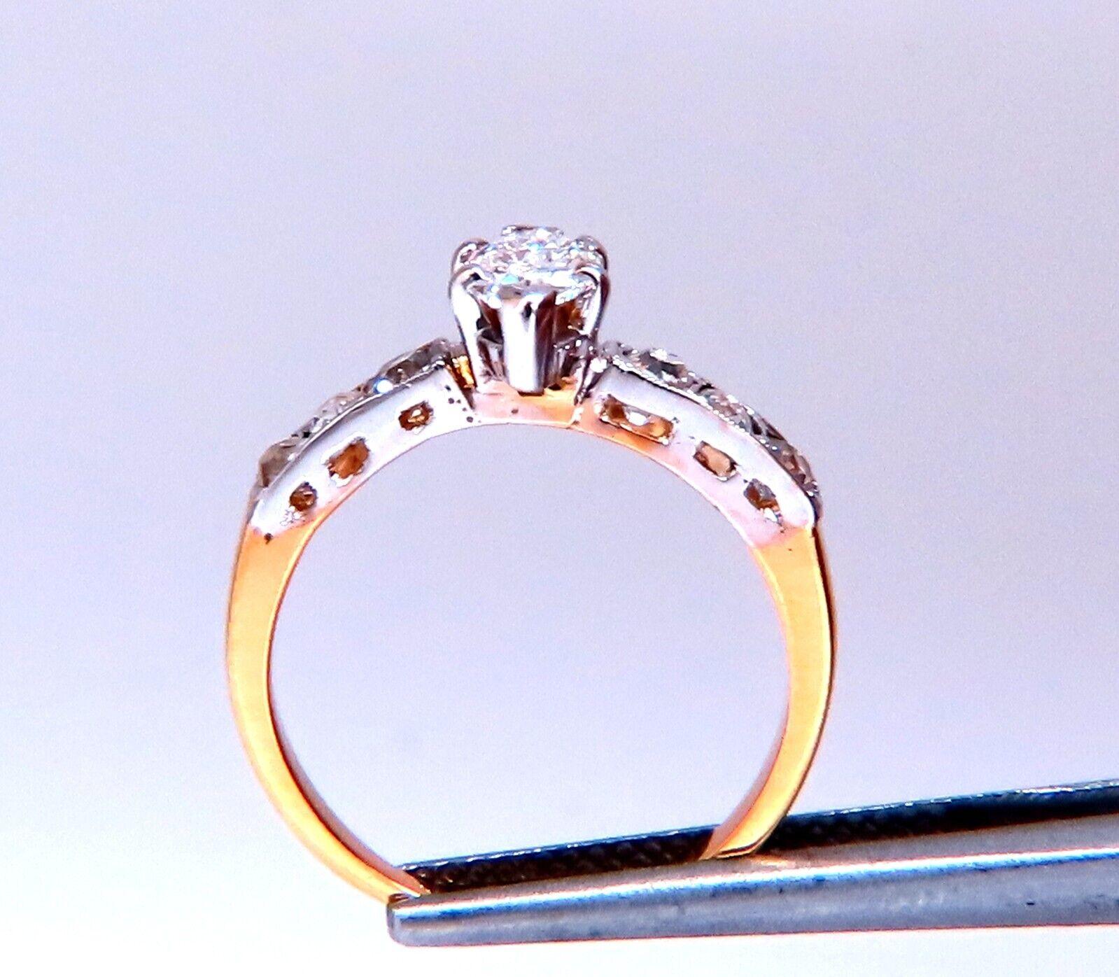 Women's or Men's Vintage Natural Diamond Engagement ring 1ct 14kt Gold For Sale