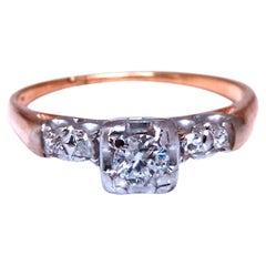 Vintage Natural Diamond Engagement ring .40ct 14kt Gold