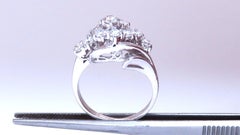 Vintage Natural Diamond ring .80ct 14kt Gold Raised Cathedral Cluster